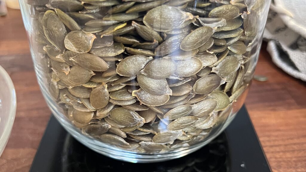 Græskarkerner dyrket i Yens Have 